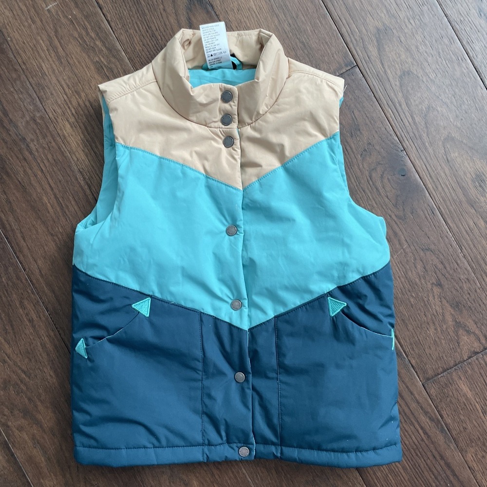 Cruel Girl Puffer Vest Girls Medium Blue/Teal Button Front